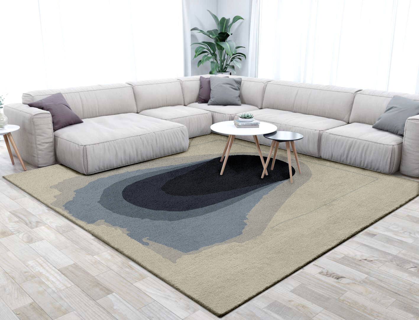 Phantom Gradation Square Hand Tufted Pure Wool Custom Rug by Rug Artisan