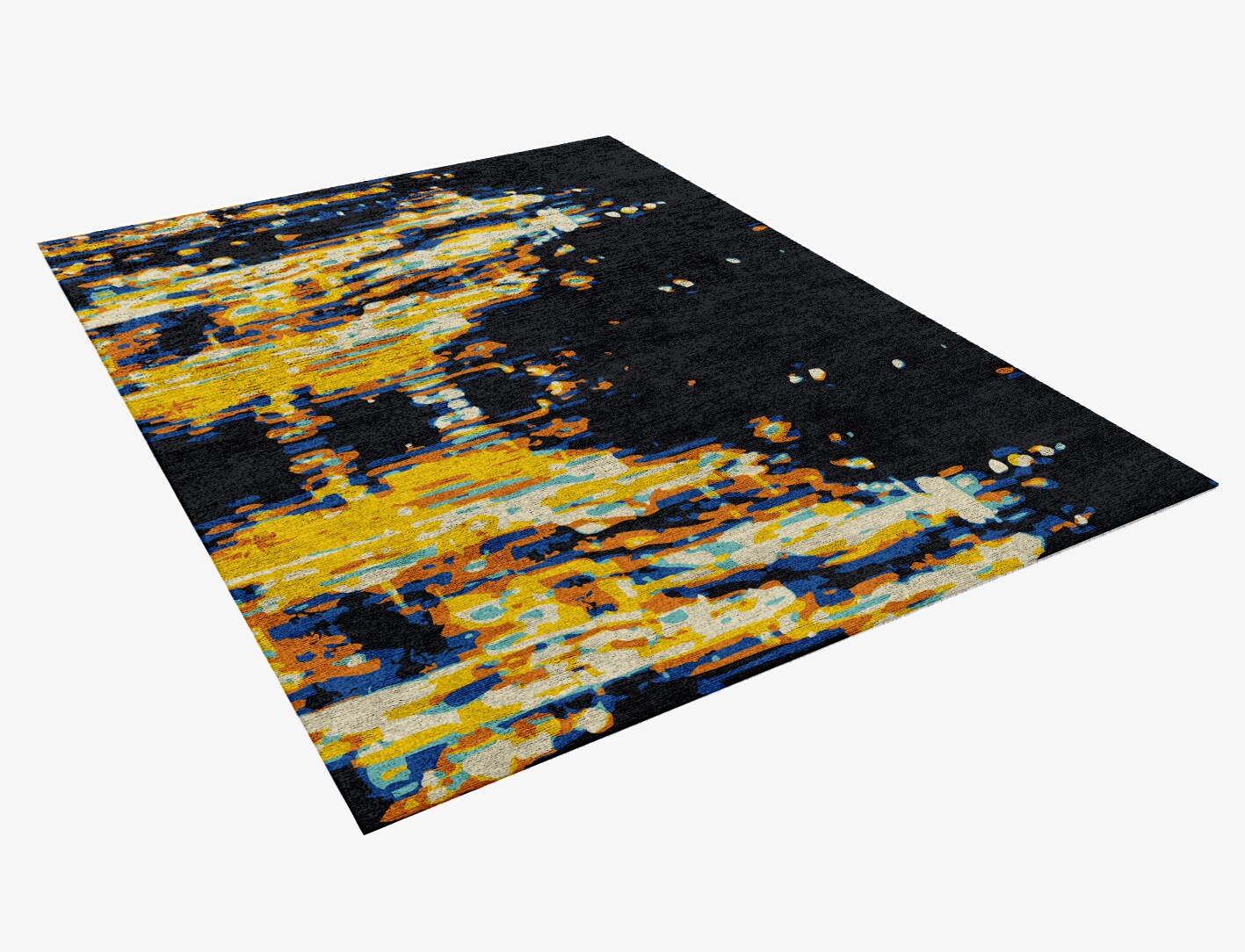 Phos Abstract Rectangle Hand Knotted Bamboo Silk Custom Rug by Rug Artisan