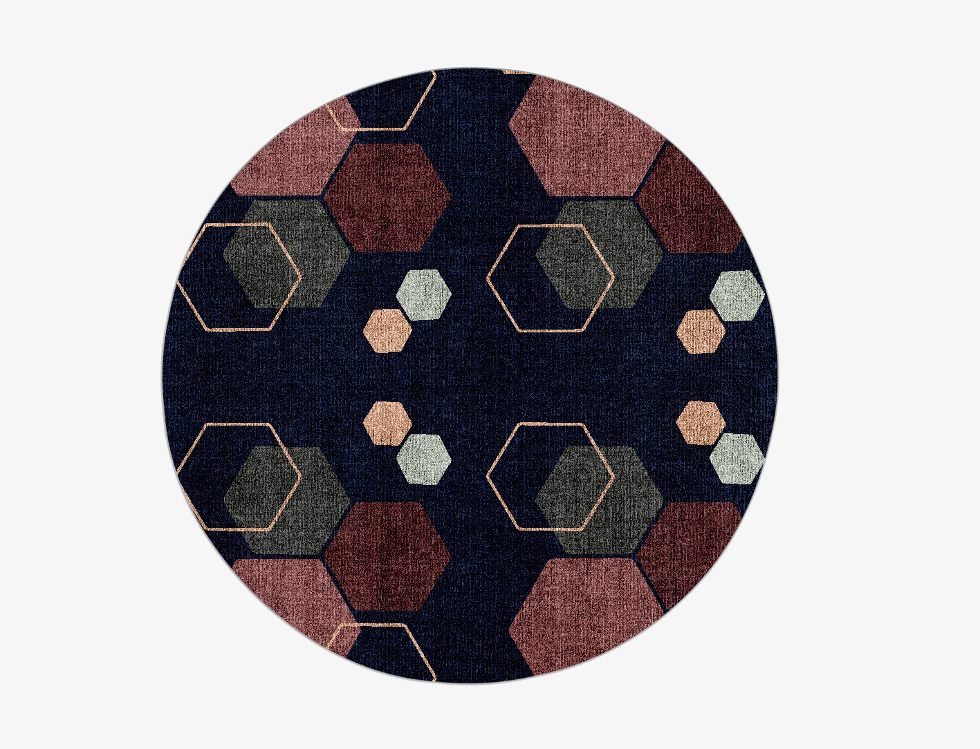 Phosphene Geometric Round Flatweave Bamboo Silk Custom Rug by Rug Artisan