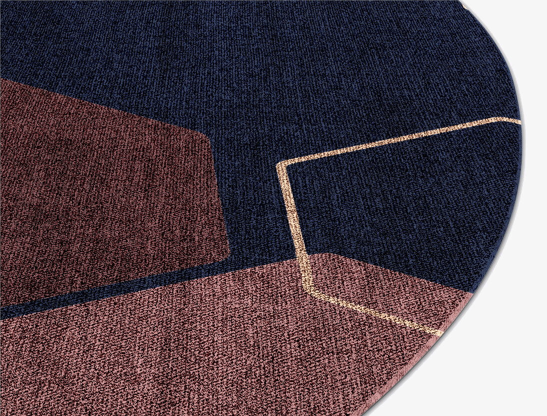 Phosphene Geometric Round Flatweave Bamboo Silk Custom Rug by Rug Artisan