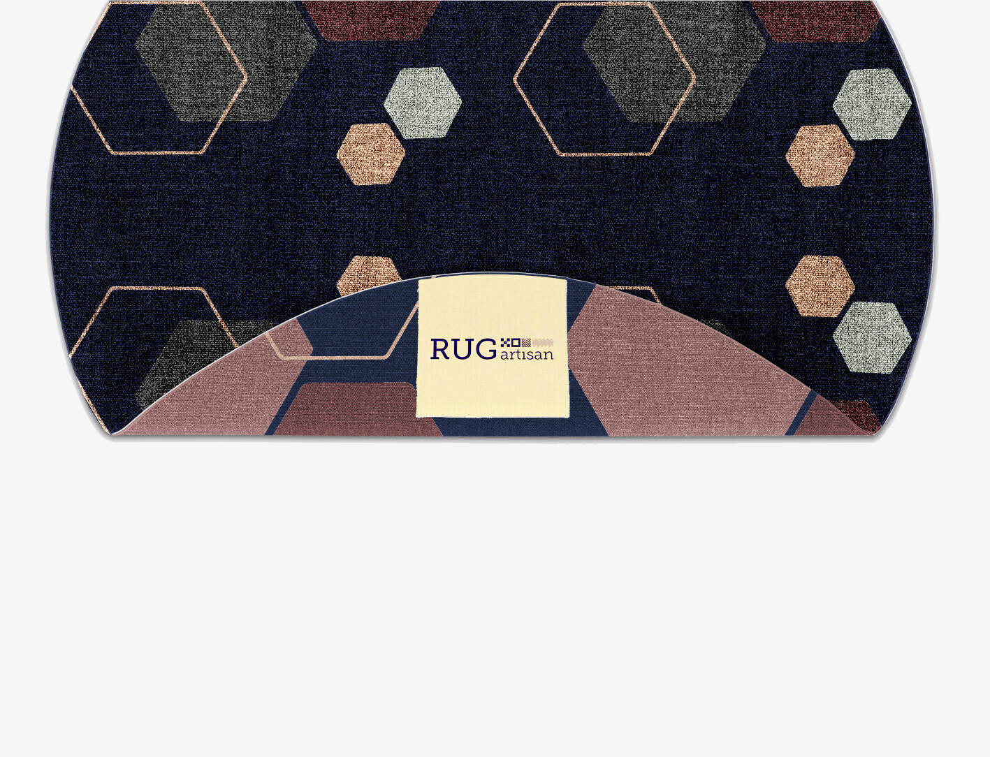Phosphene Geometric Round Flatweave Bamboo Silk Custom Rug by Rug Artisan