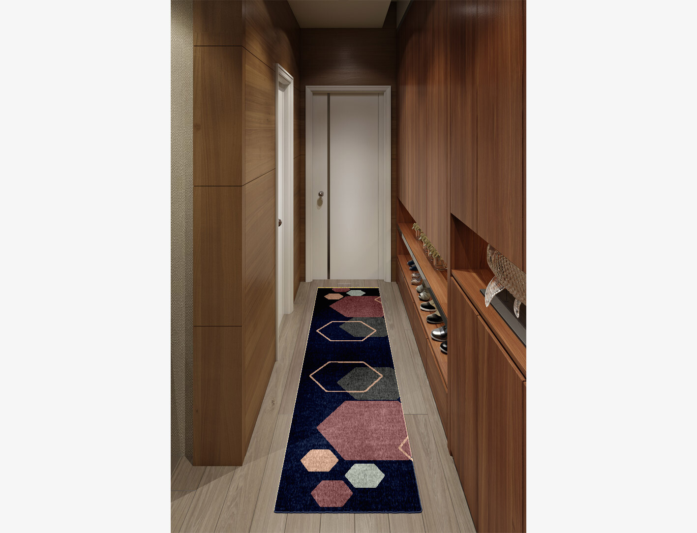 Phosphene Geometric Runner Flatweave New Zealand Wool Custom Rug by Rug Artisan