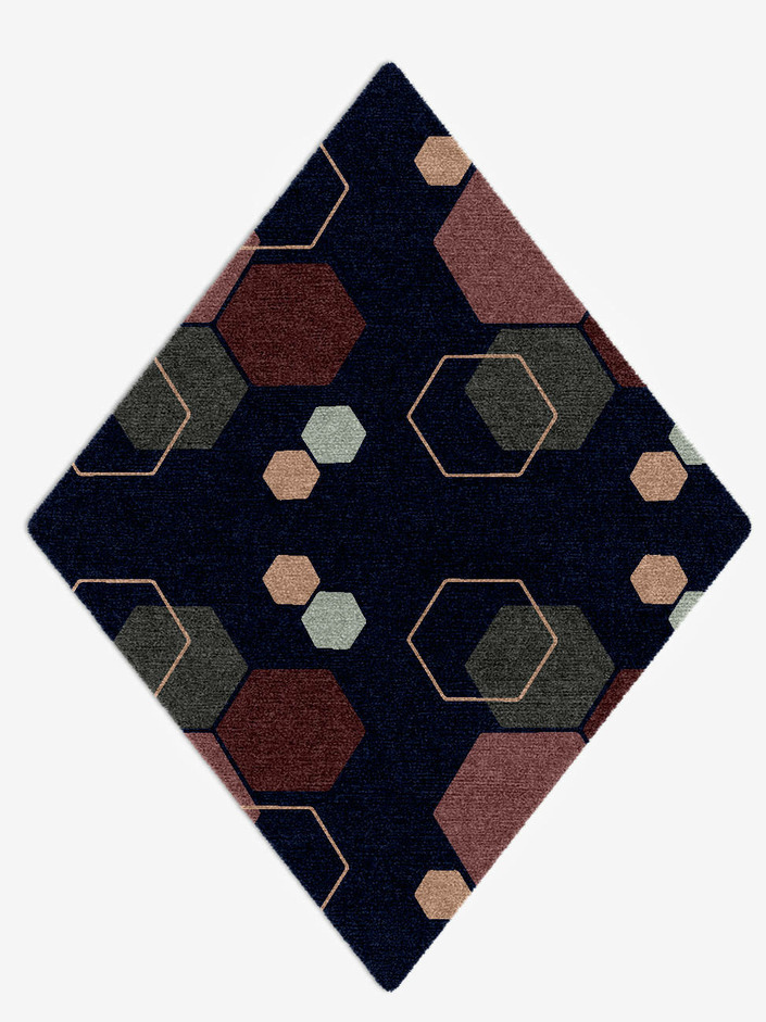 Phosphene Geometric Diamond Hand Knotted Tibetan Wool Custom Rug by Rug Artisan