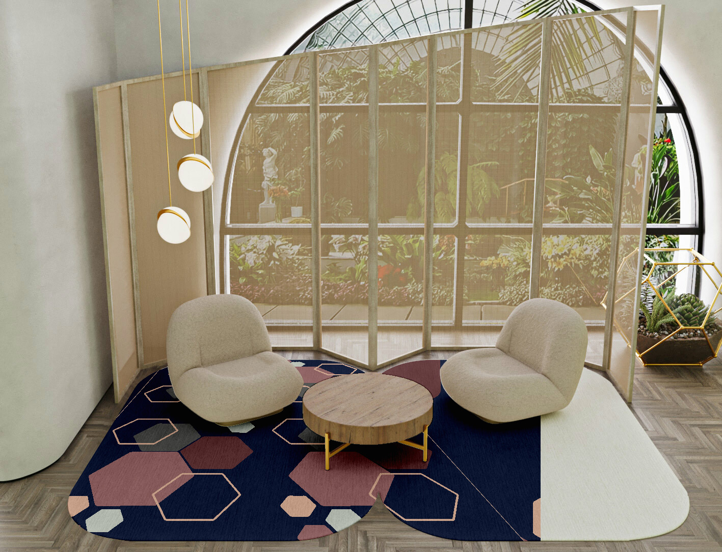 Phosphene Geometric Eight Hand Knotted Tibetan Wool Custom Rug by Rug Artisan