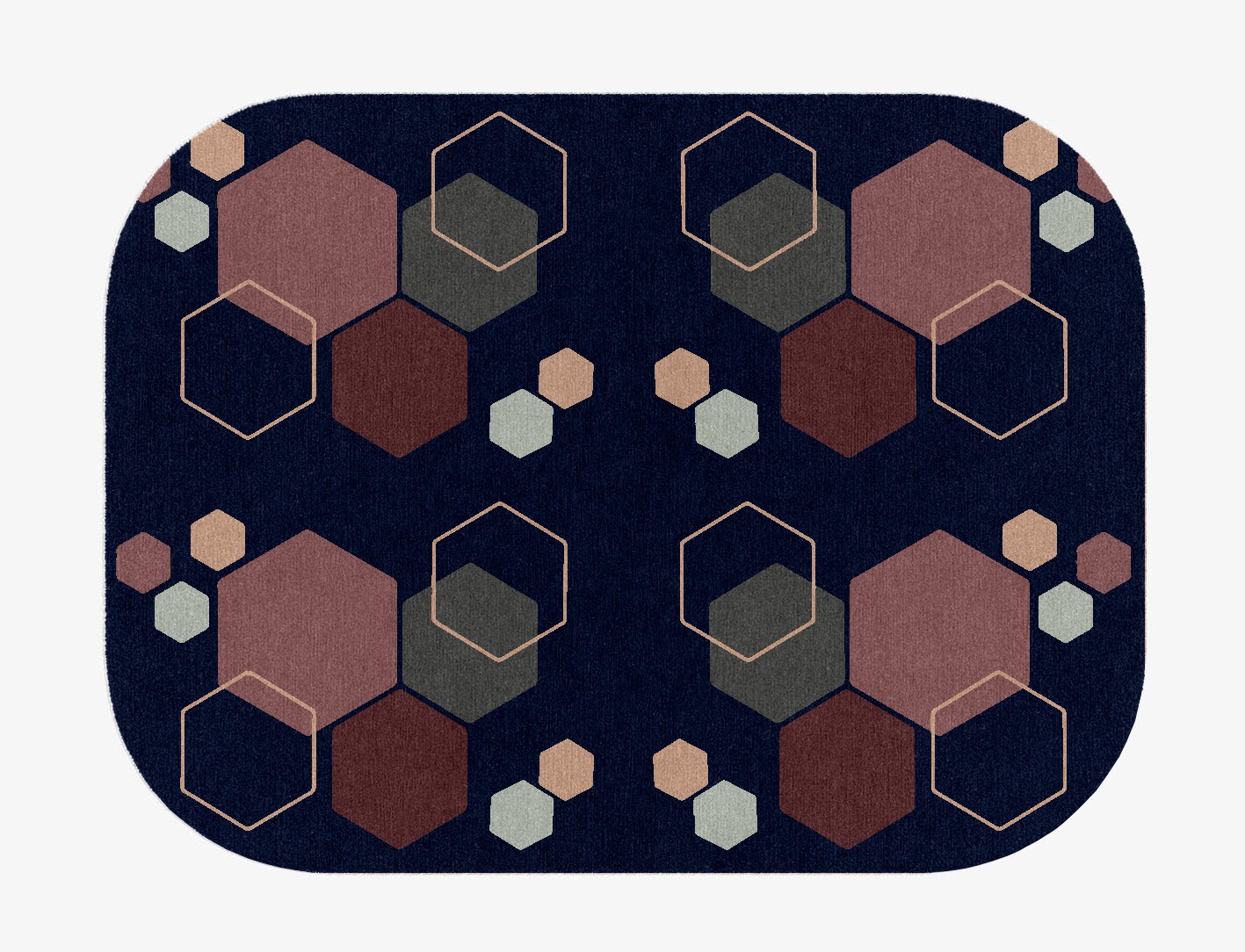 Phosphene Geometric Oblong Hand Knotted Tibetan Wool Custom Rug by Rug Artisan