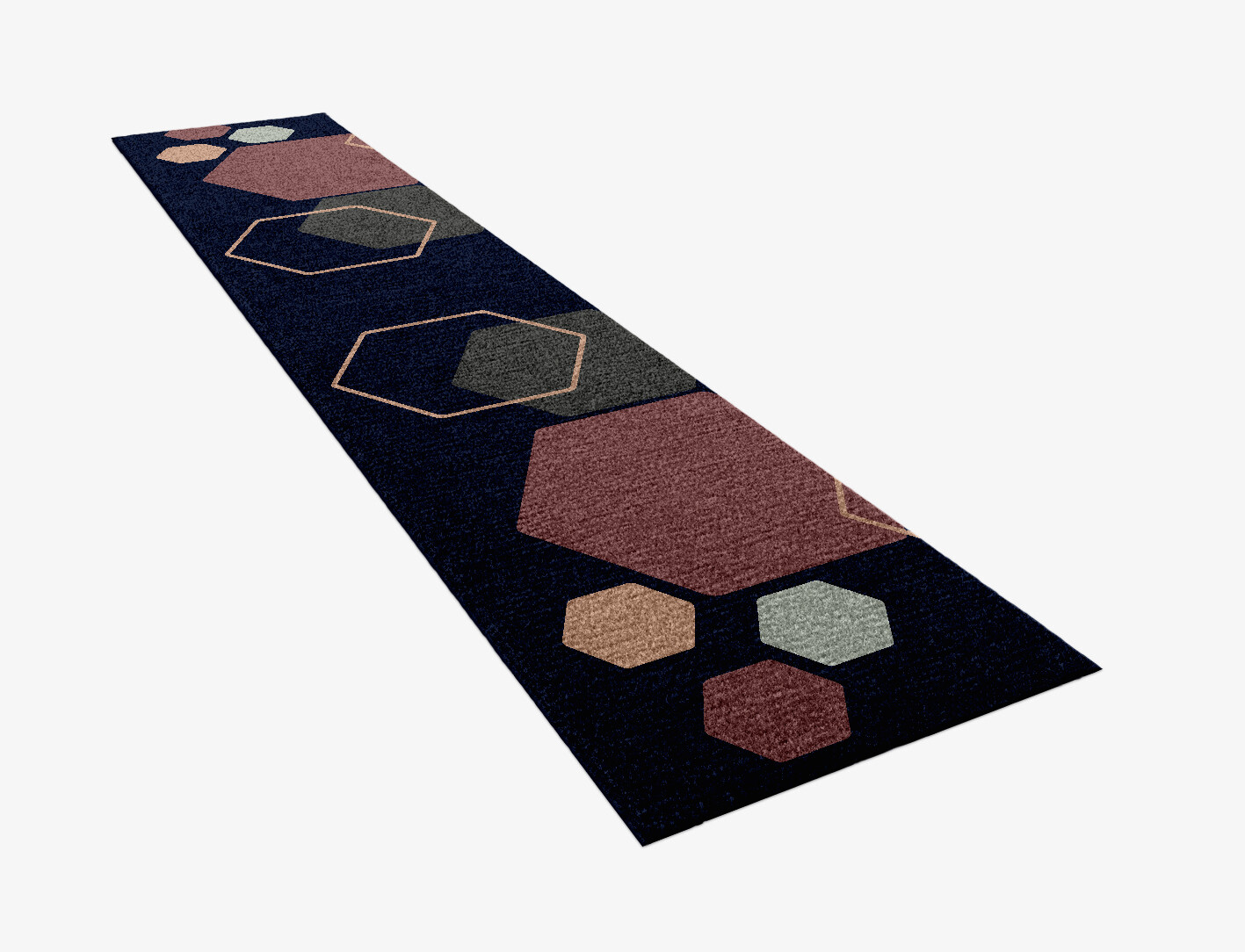 Phosphene Geometric Runner Hand Knotted Tibetan Wool Custom Rug by Rug Artisan