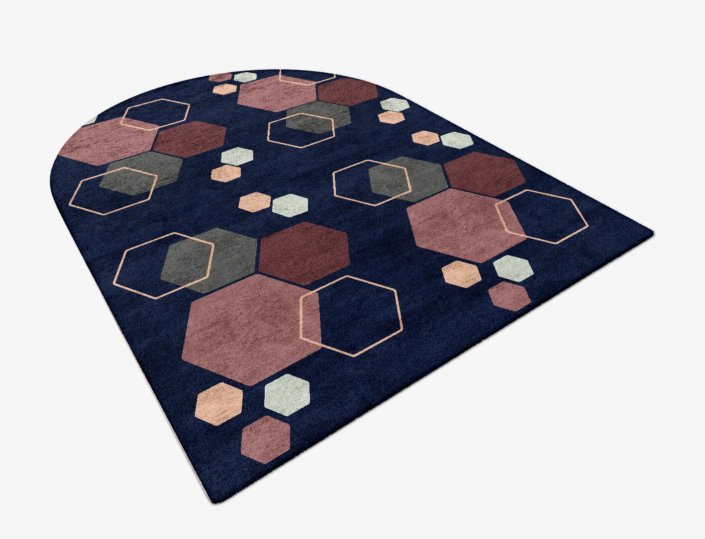 Phosphene Geometric Arch Hand Tufted Bamboo Silk Custom Rug by Rug Artisan