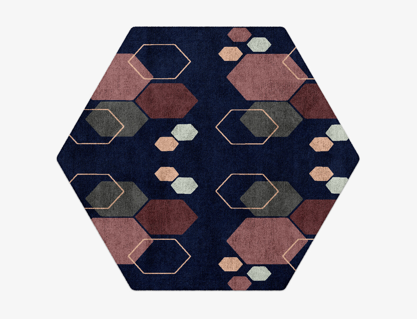 Phosphene Geometric Hexagon Hand Tufted Bamboo Silk Custom Rug by Rug Artisan
