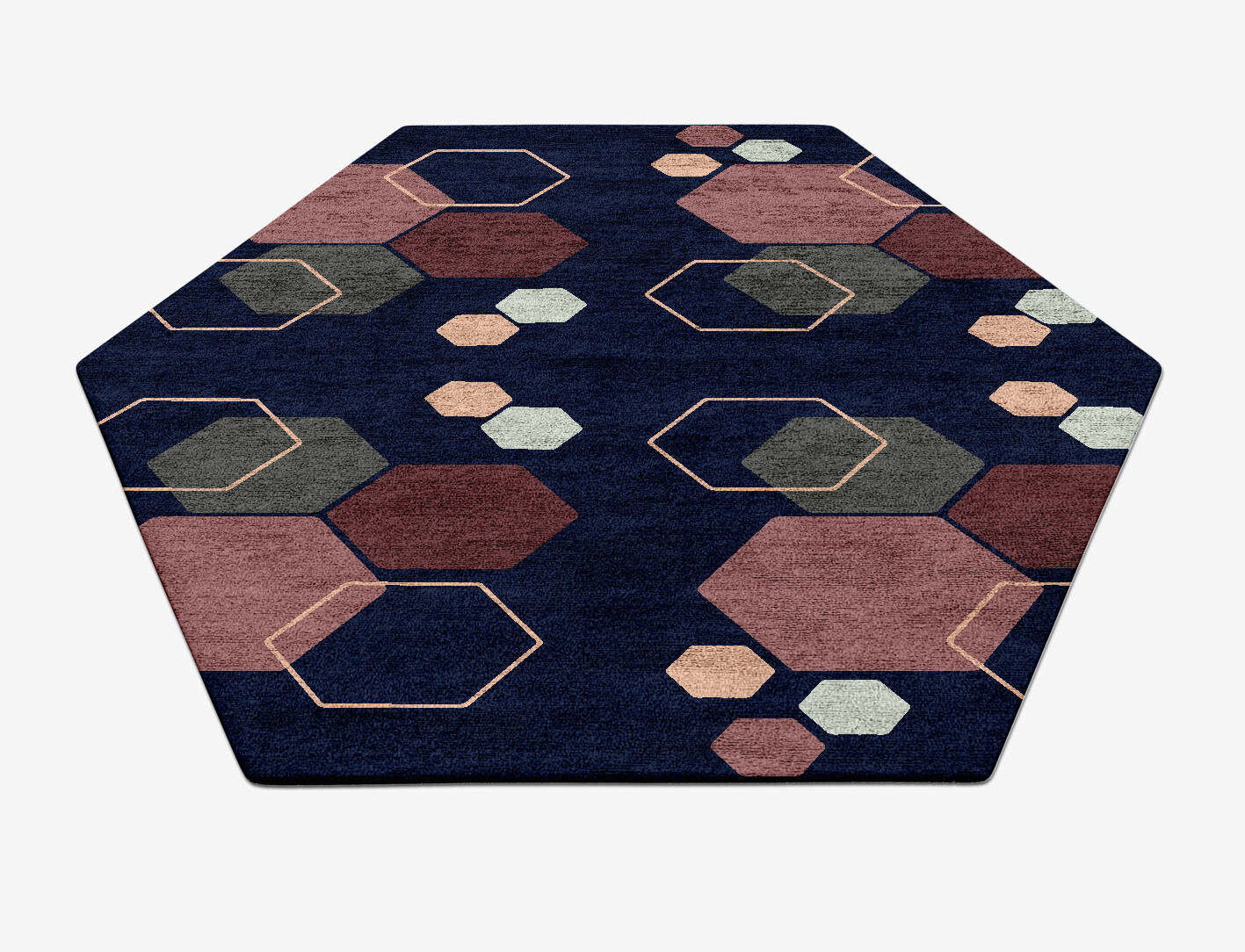 Phosphene Geometric Hexagon Hand Tufted Bamboo Silk Custom Rug by Rug Artisan