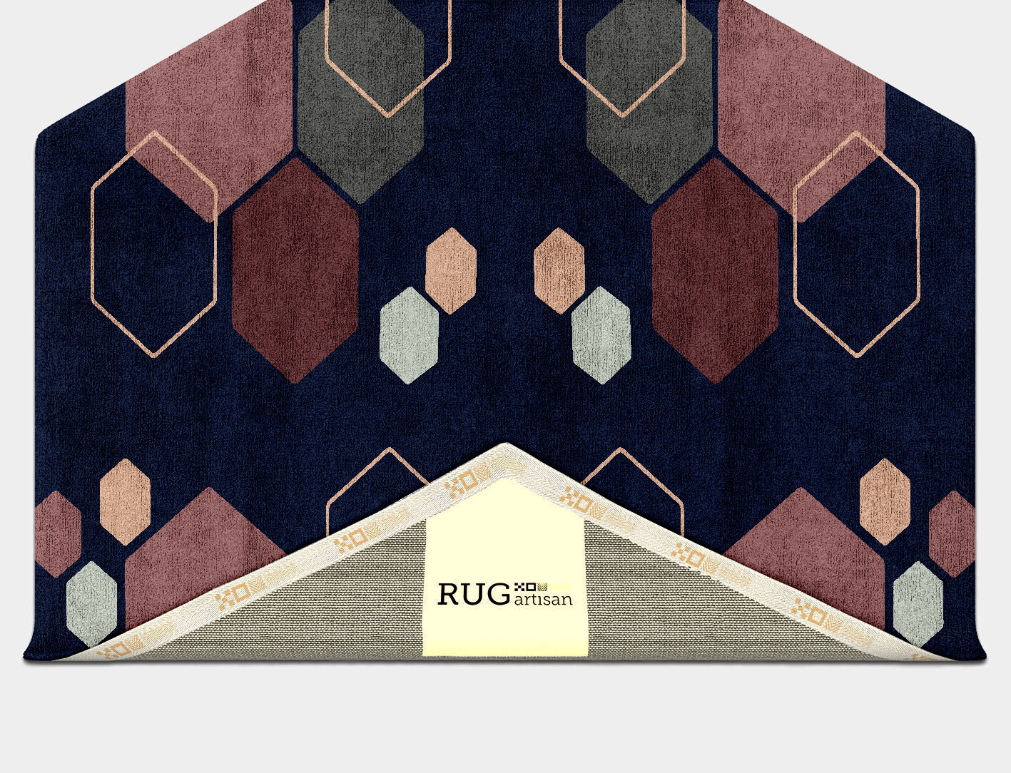 Phosphene Geometric Hexagon Hand Tufted Bamboo Silk Custom Rug by Rug Artisan