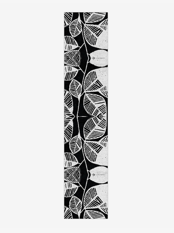 Photostat Monochrome Runner Hand Knotted Bamboo Silk Custom Rug by Rug Artisan