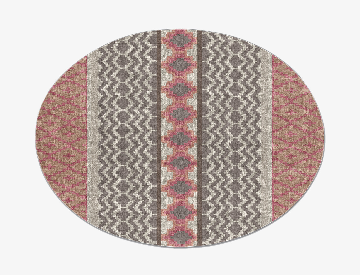 Pink Star Flatweaves Oval Flatweave New Zealand Wool Custom Rug by Rug Artisan