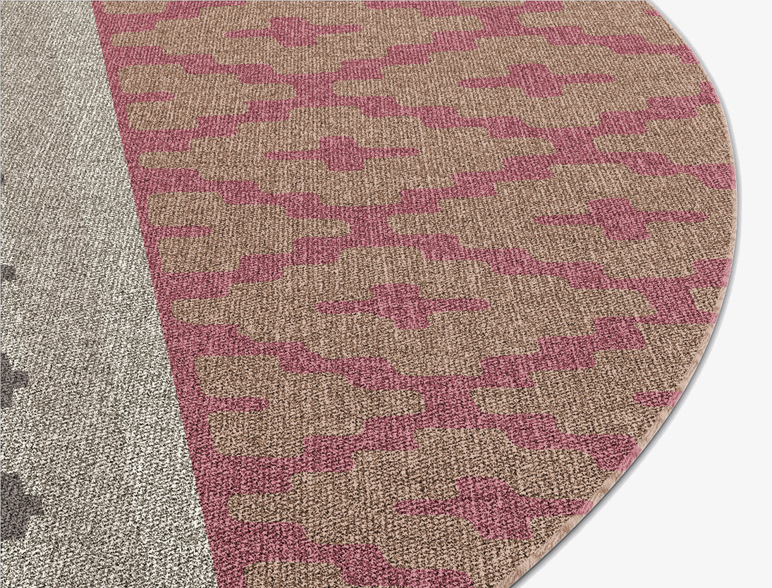 Pink Star Flatweaves Oval Flatweave New Zealand Wool Custom Rug by Rug Artisan