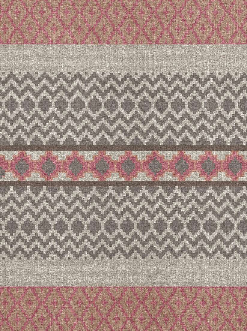 Pink Star Rectangle Flatweave New Zealand Wool custom handmade rug