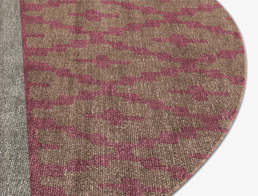 Pink Star Flatweaves Round Flatweave Bamboo Silk Custom Rug by Rug Artisan