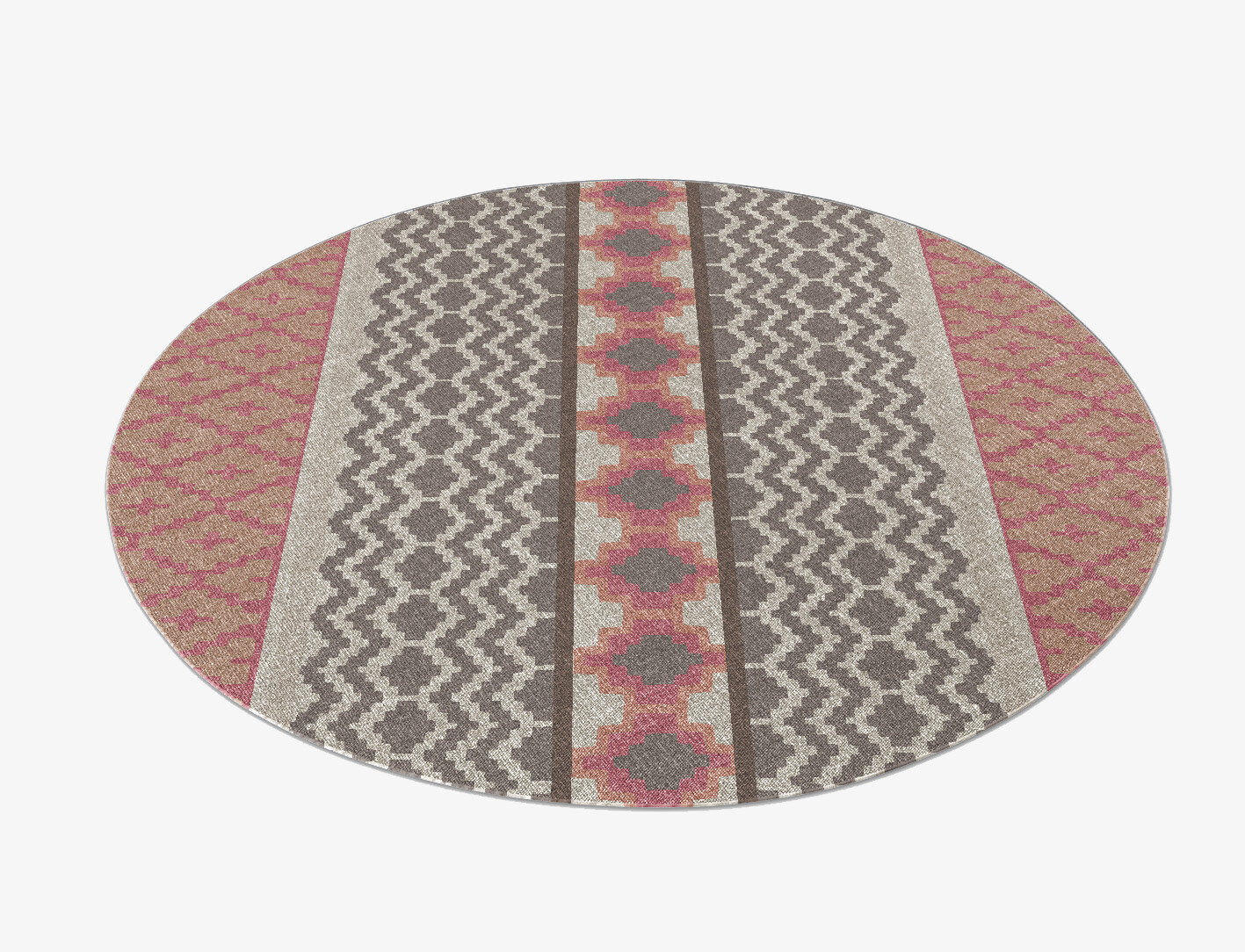 Pink Star Flatweaves Round Flatweave New Zealand Wool Custom Rug by Rug Artisan