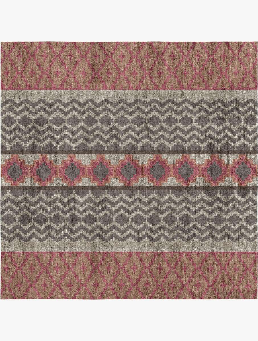 Pink Star Flatweaves Square Flatweave Bamboo Silk Custom Rug by Rug Artisan