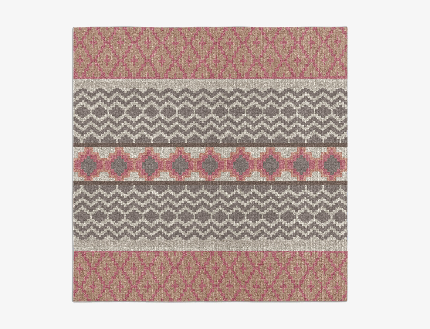 Pink Star Flatweaves Square Flatweave New Zealand Wool Custom Rug by Rug Artisan
