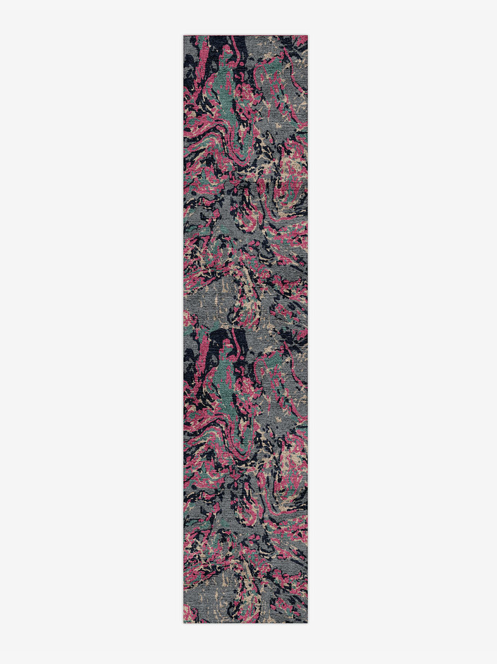 Pinkgush Surface Art Runner Hand Knotted Bamboo Silk Custom Rug by Rug Artisan