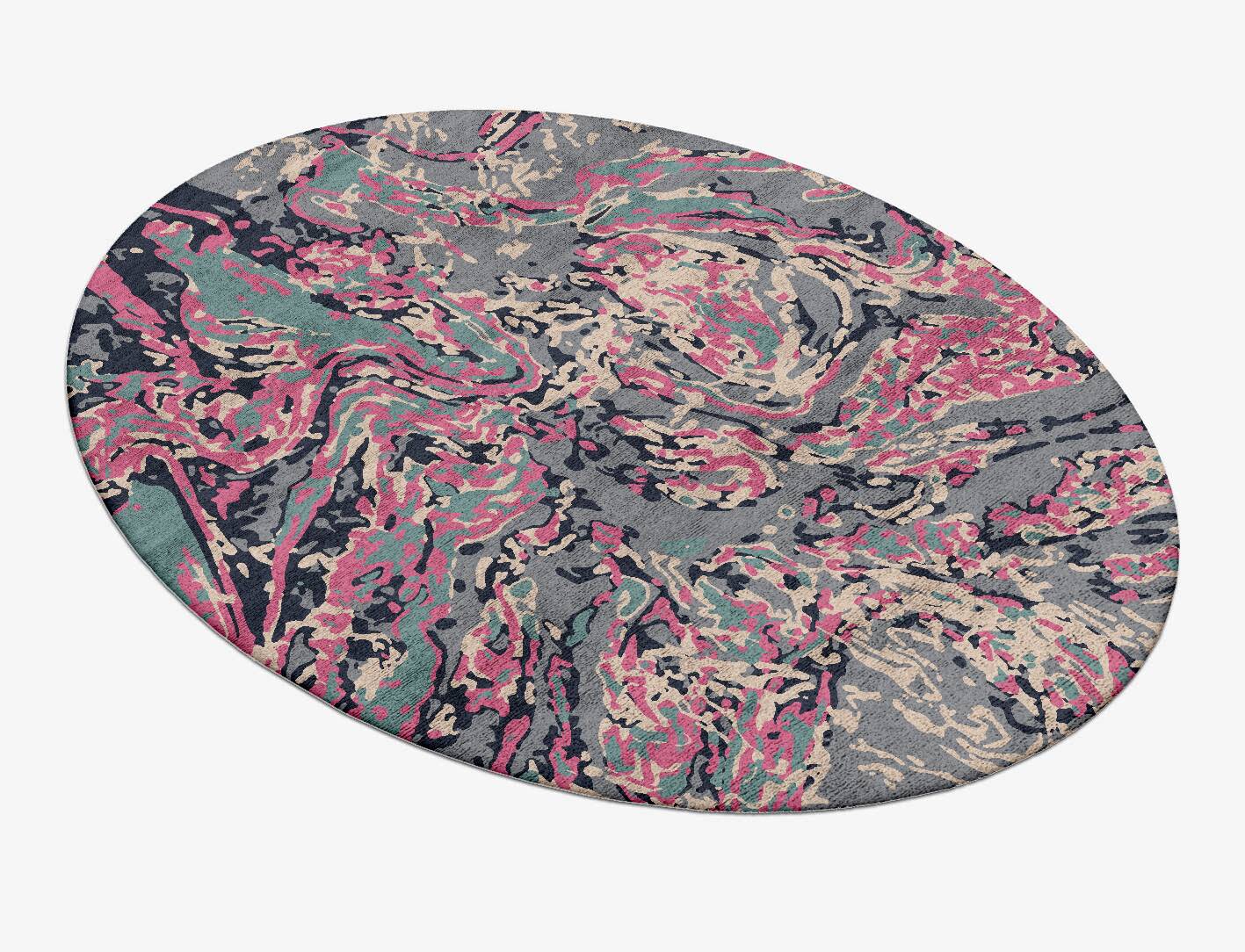 Pinkgush Surface Art Oval Hand Tufted Bamboo Silk Custom Rug by Rug Artisan
