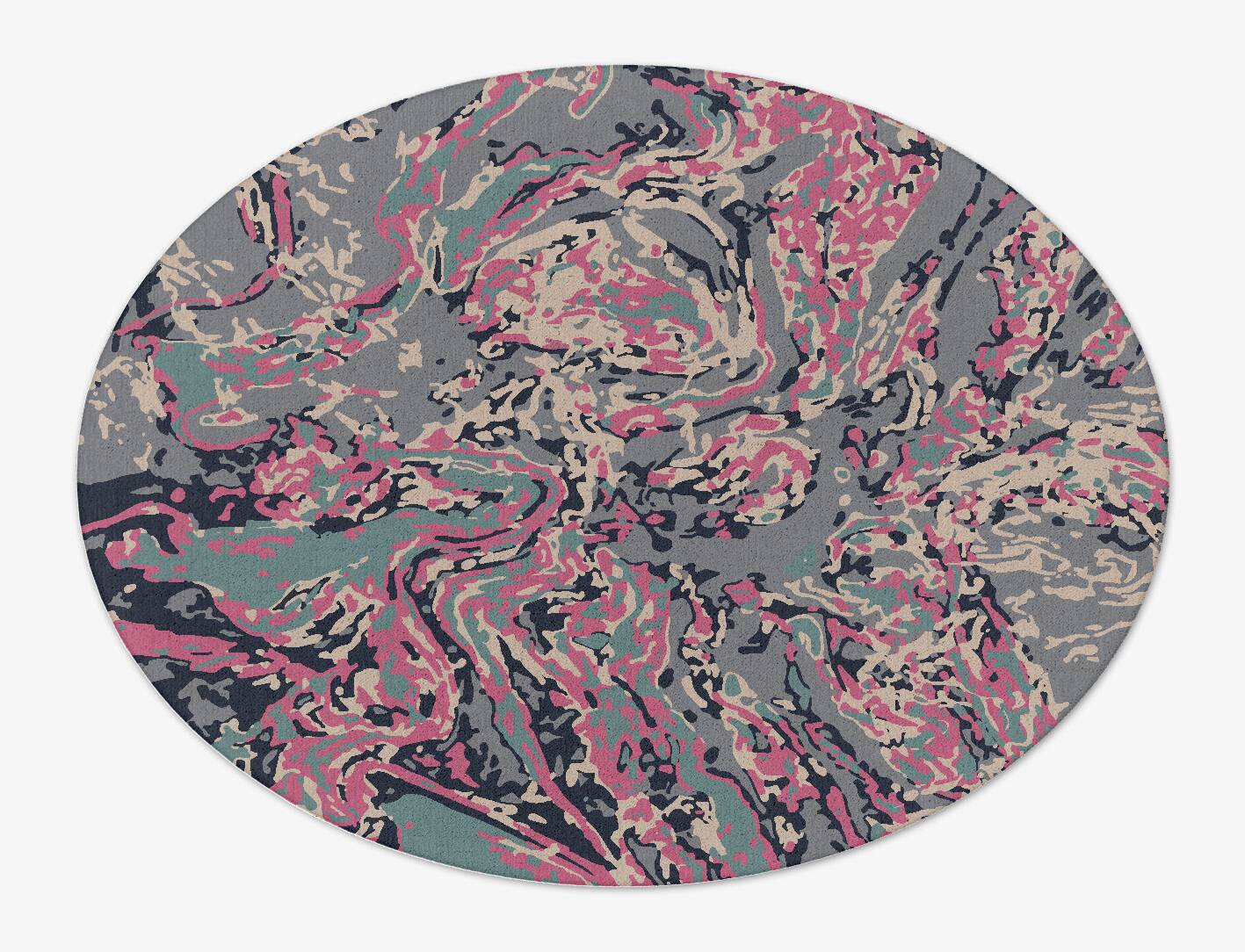 Pinkgush Surface Art Oval Hand Tufted Pure Wool Custom Rug by Rug Artisan