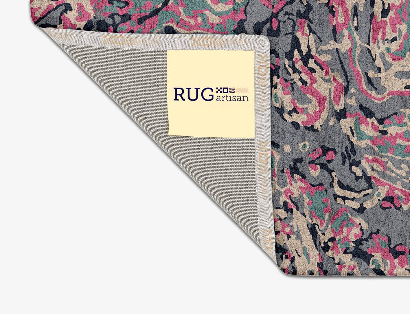 Pinkgush Surface Art Square Hand Tufted Bamboo Silk Custom Rug by Rug Artisan