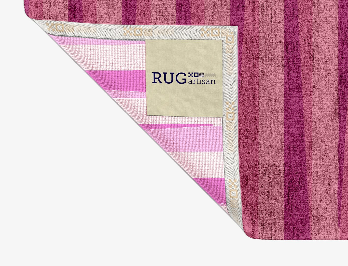 Pinkline Geometric Rectangle Hand Knotted Bamboo Silk Custom Rug by Rug Artisan