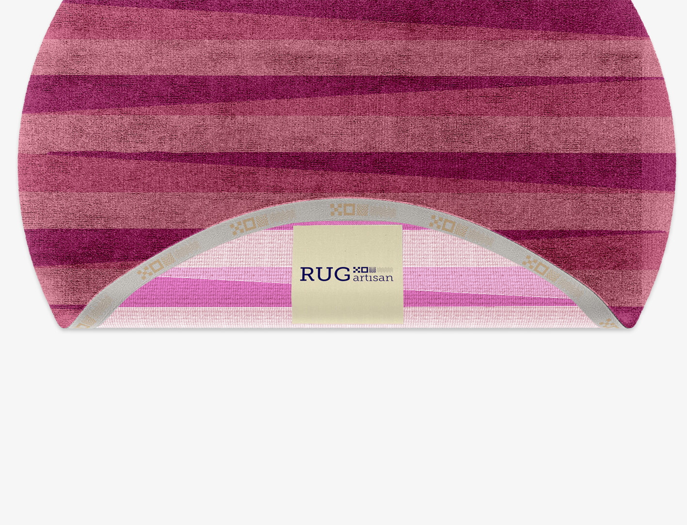 Pinkline Geometric Round Hand Knotted Bamboo Silk Custom Rug by Rug Artisan