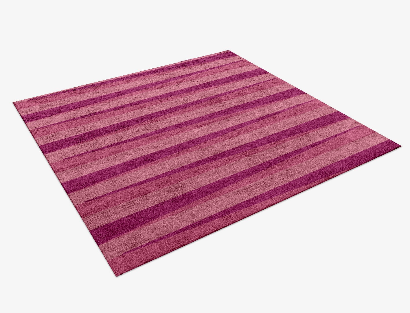 Pinkline Geometric Square Hand Knotted Bamboo Silk Custom Rug by Rug Artisan