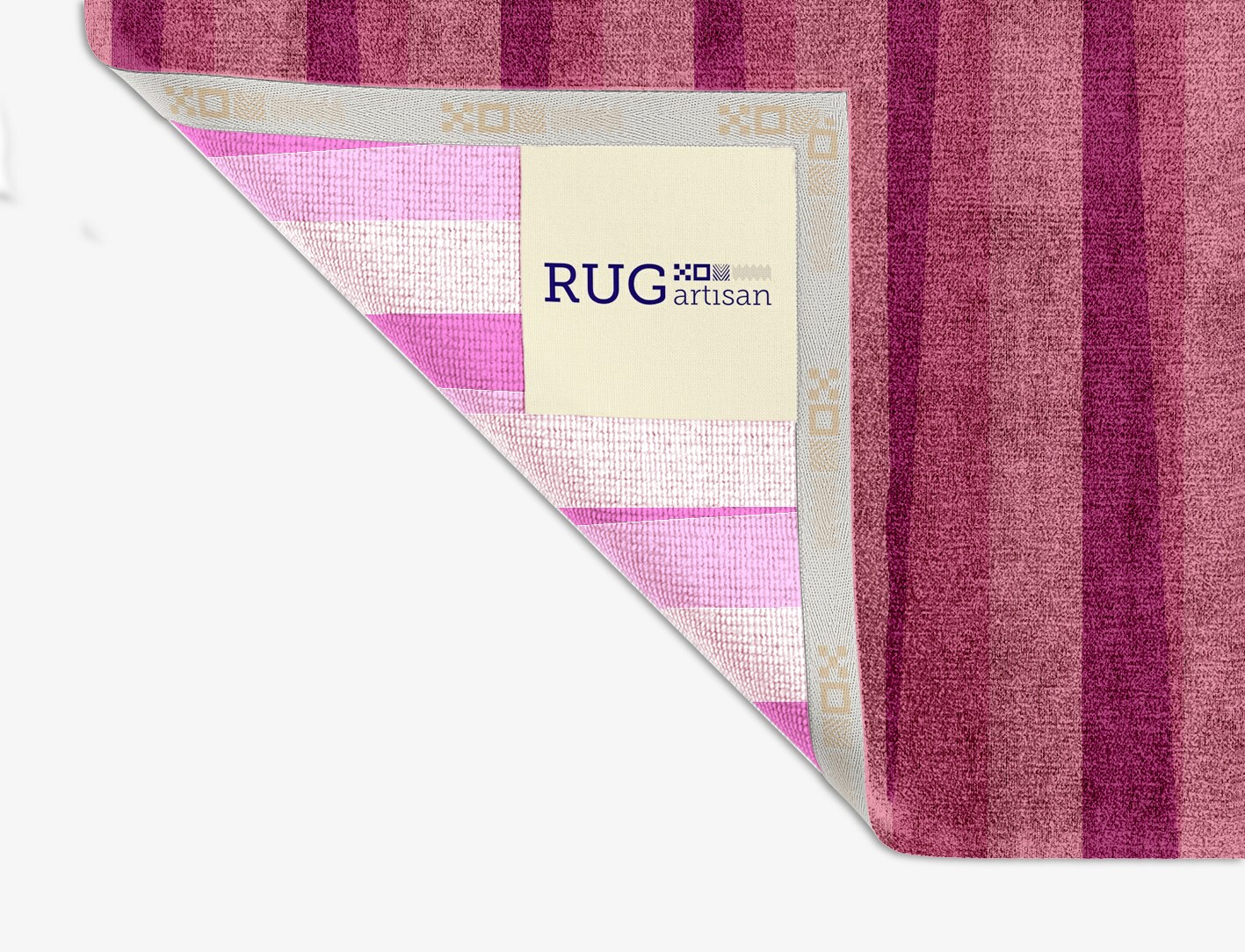 Pinkline Geometric Square Hand Knotted Bamboo Silk Custom Rug by Rug Artisan