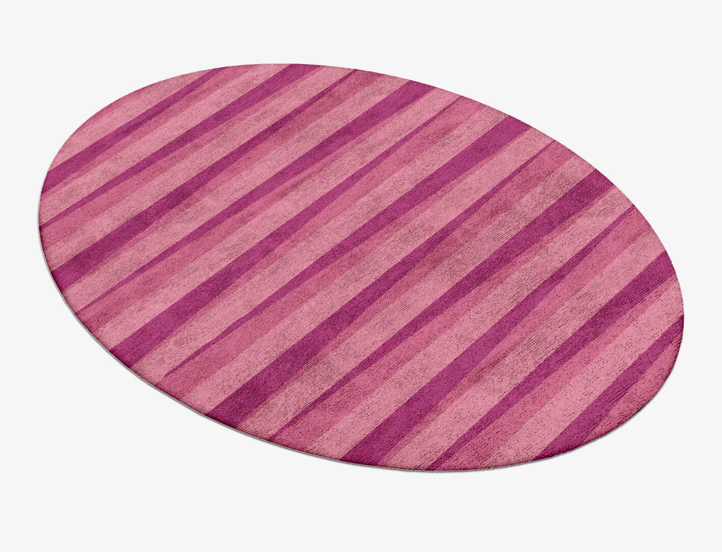 Pinkline Modern Geometrics Oval Hand Tufted Bamboo Silk Custom Rug by Rug Artisan