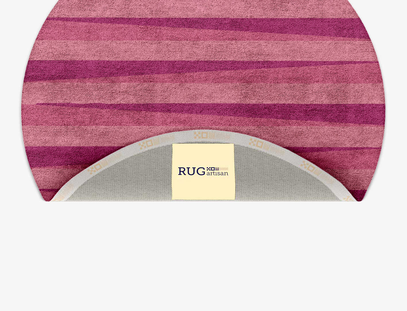 Pinkline Geometric Round Hand Tufted Bamboo Silk Custom Rug by Rug Artisan