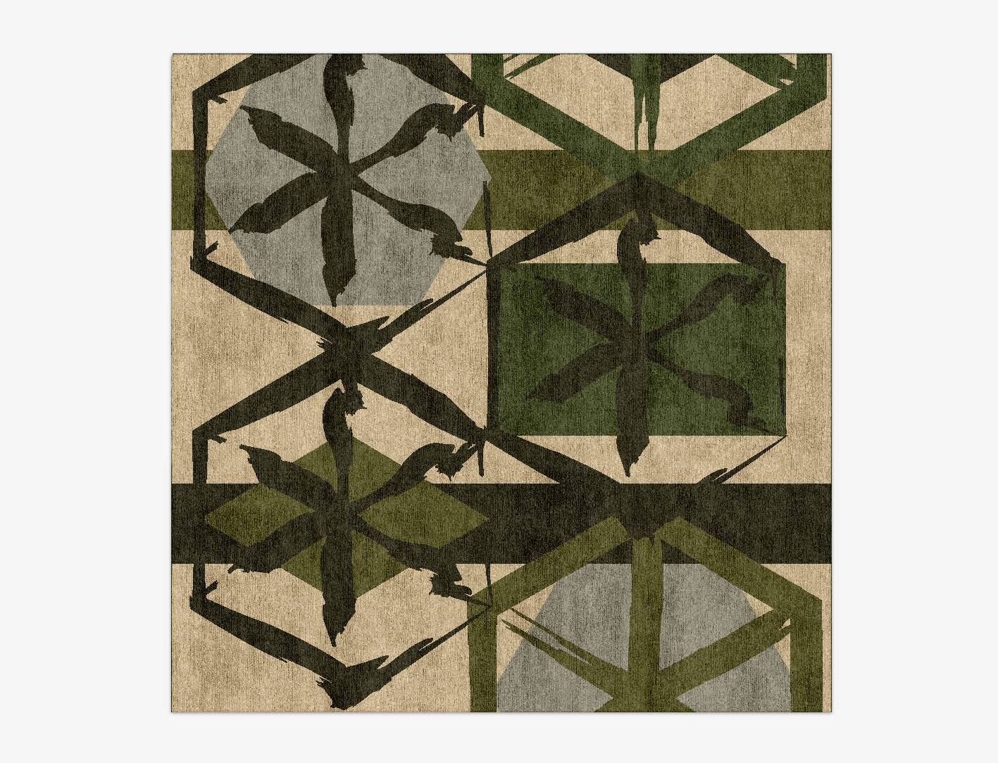 Pinwheel Kids Square Hand Knotted Bamboo Silk Custom Rug by Rug Artisan