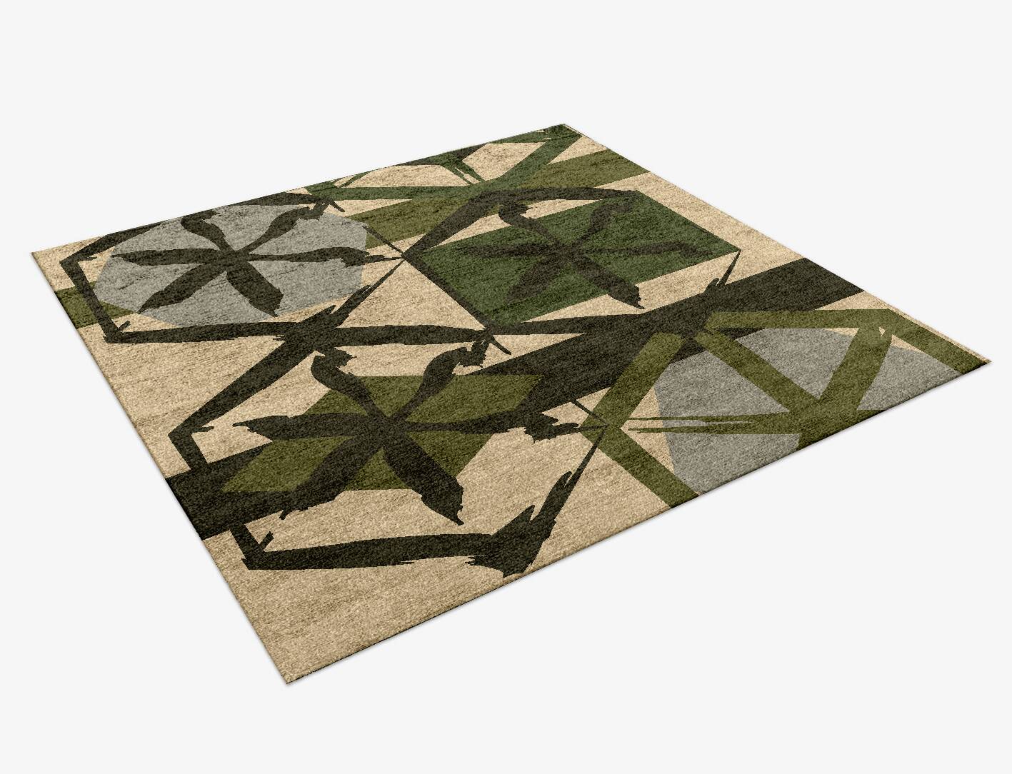 Pinwheel Kids Square Hand Knotted Bamboo Silk Custom Rug by Rug Artisan