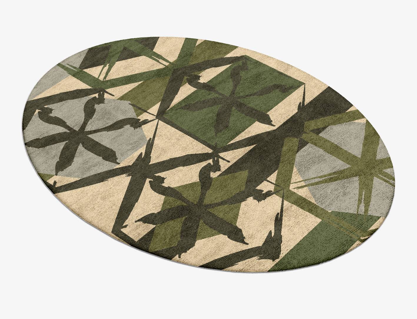 Pinwheel Kids Oval Hand Tufted Bamboo Silk Custom Rug by Rug Artisan