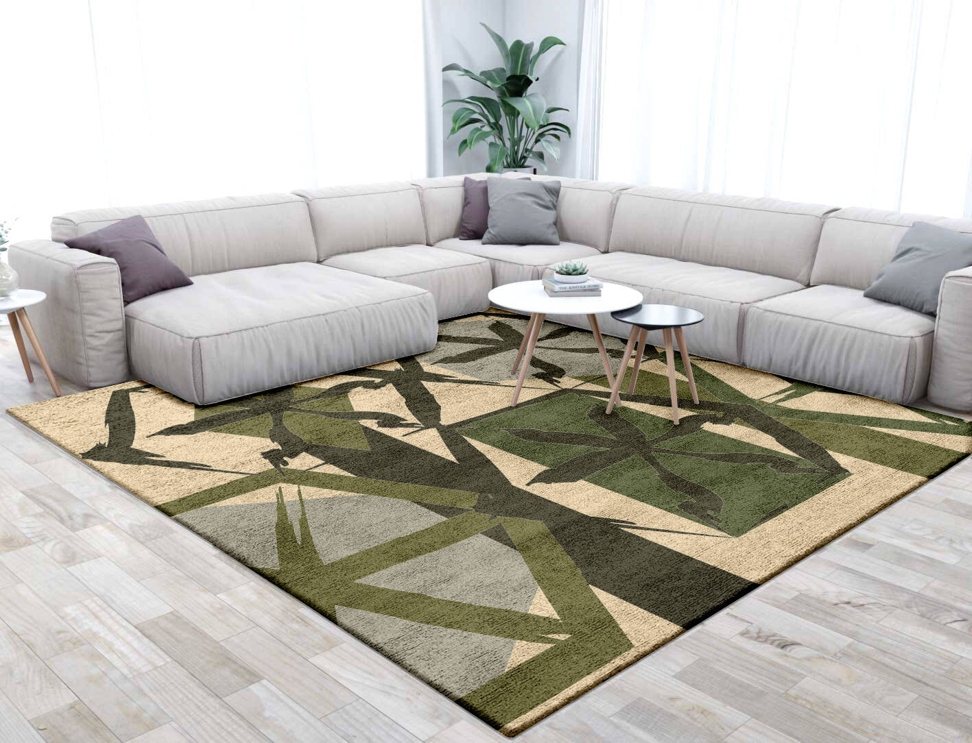 Pinwheel Kids Square Hand Tufted Bamboo Silk Custom Rug by Rug Artisan