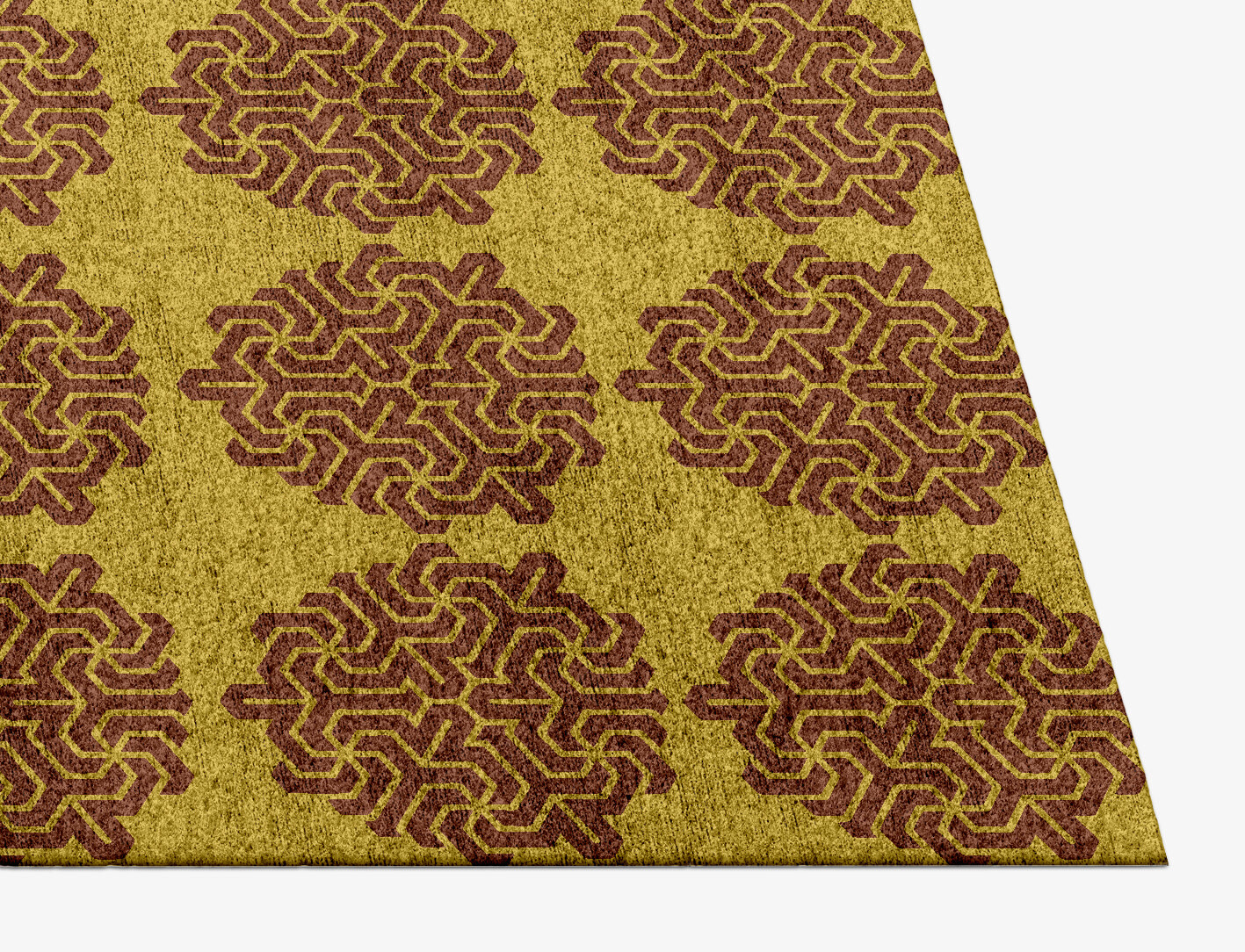 Pipes Geometric Rectangle Hand Knotted Bamboo Silk Custom Rug by Rug Artisan