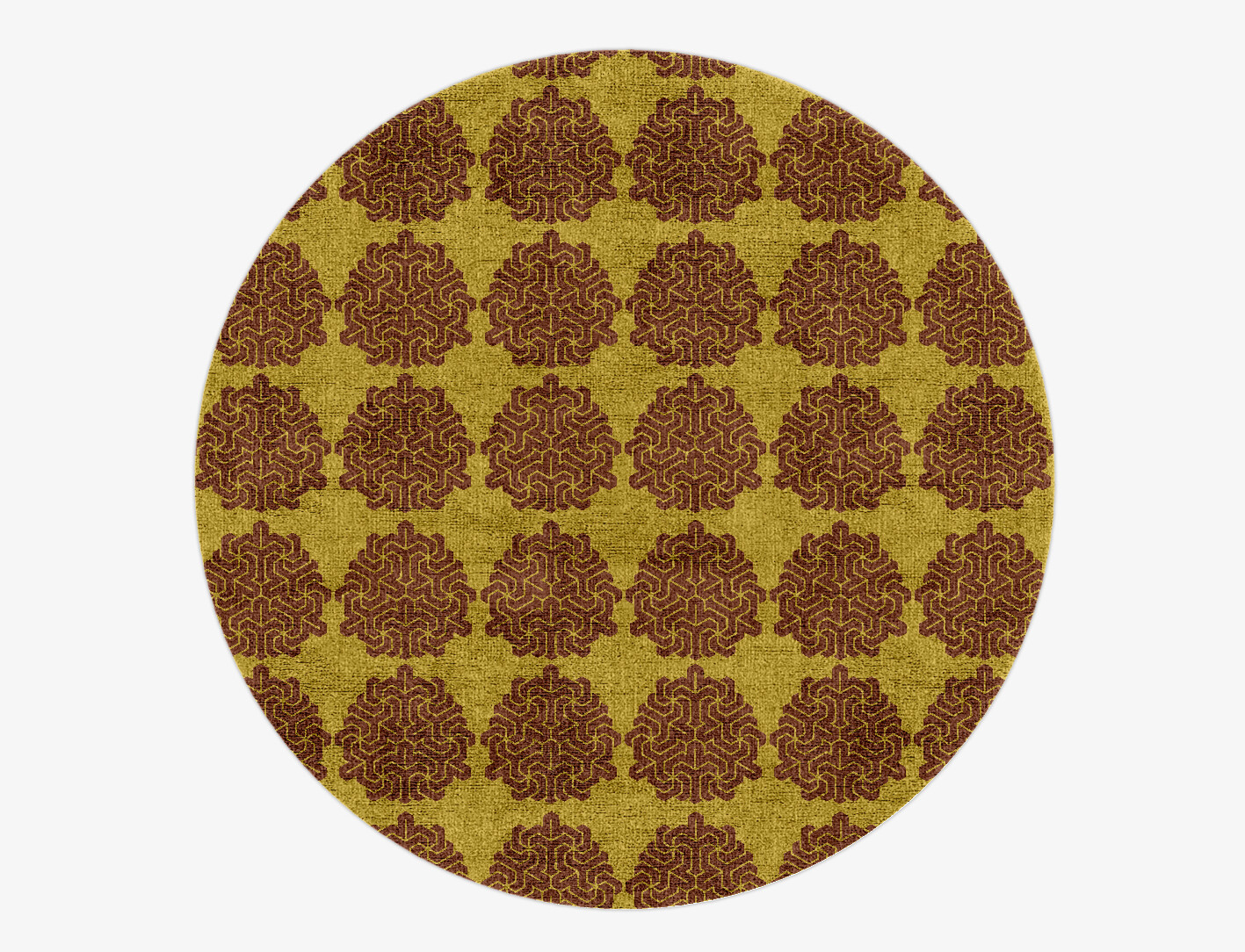 Pipes Geometric Round Hand Knotted Bamboo Silk Custom Rug by Rug Artisan