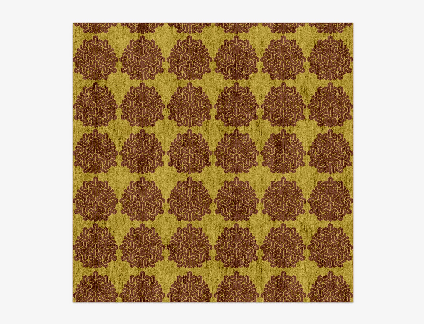 Pipes Geometric Square Hand Knotted Bamboo Silk Custom Rug by Rug Artisan