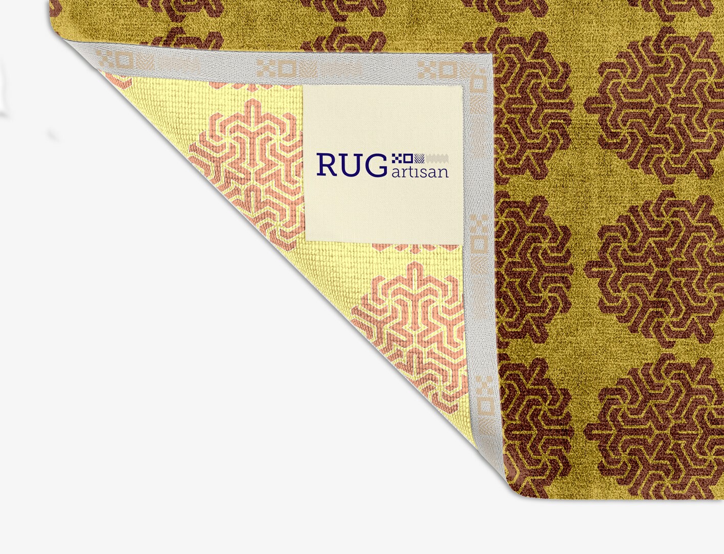 Pipes Geometric Square Hand Knotted Bamboo Silk Custom Rug by Rug Artisan