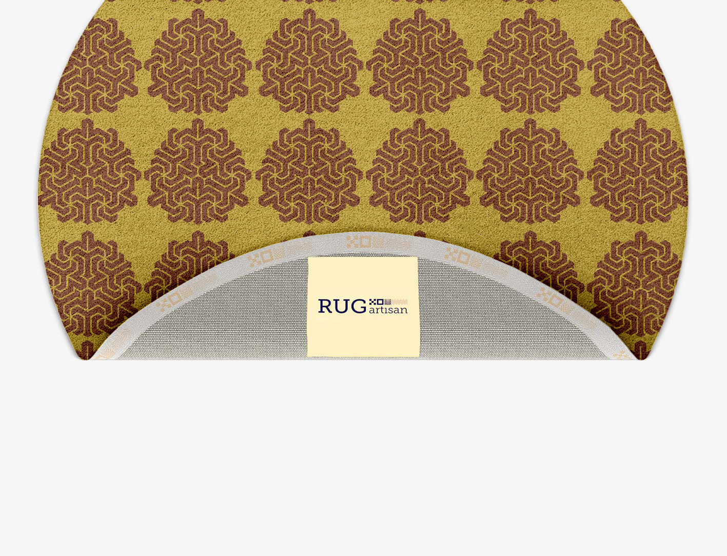 Pipes Geometric Round Hand Tufted Pure Wool Custom Rug by Rug Artisan