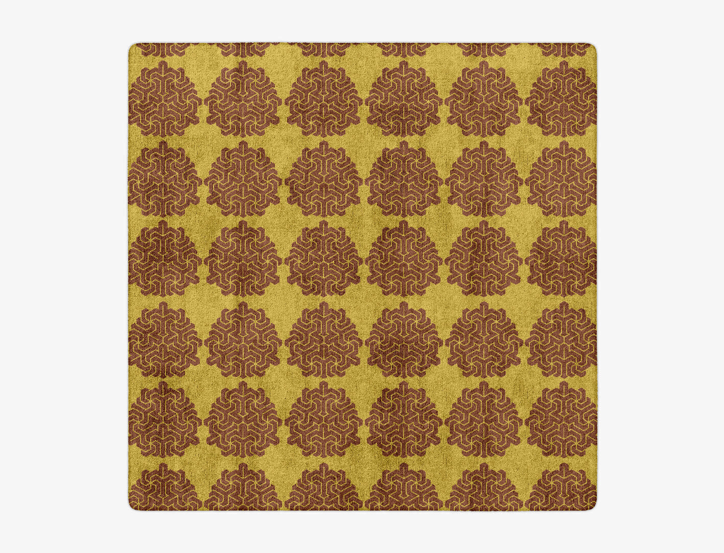 Pipes Geometric Square Hand Tufted Bamboo Silk Custom Rug by Rug Artisan