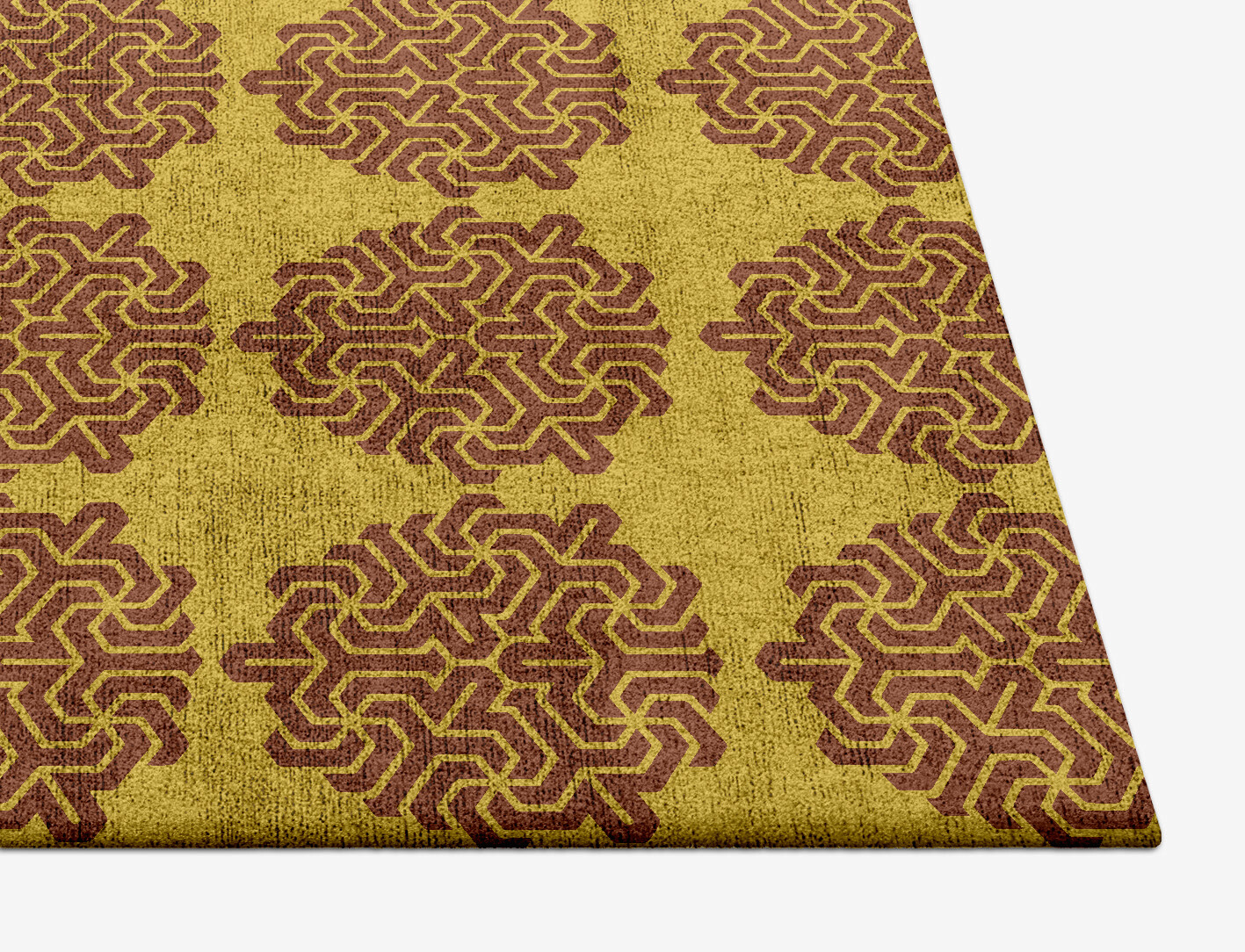 Pipes Geometric Square Hand Tufted Bamboo Silk Custom Rug by Rug Artisan
