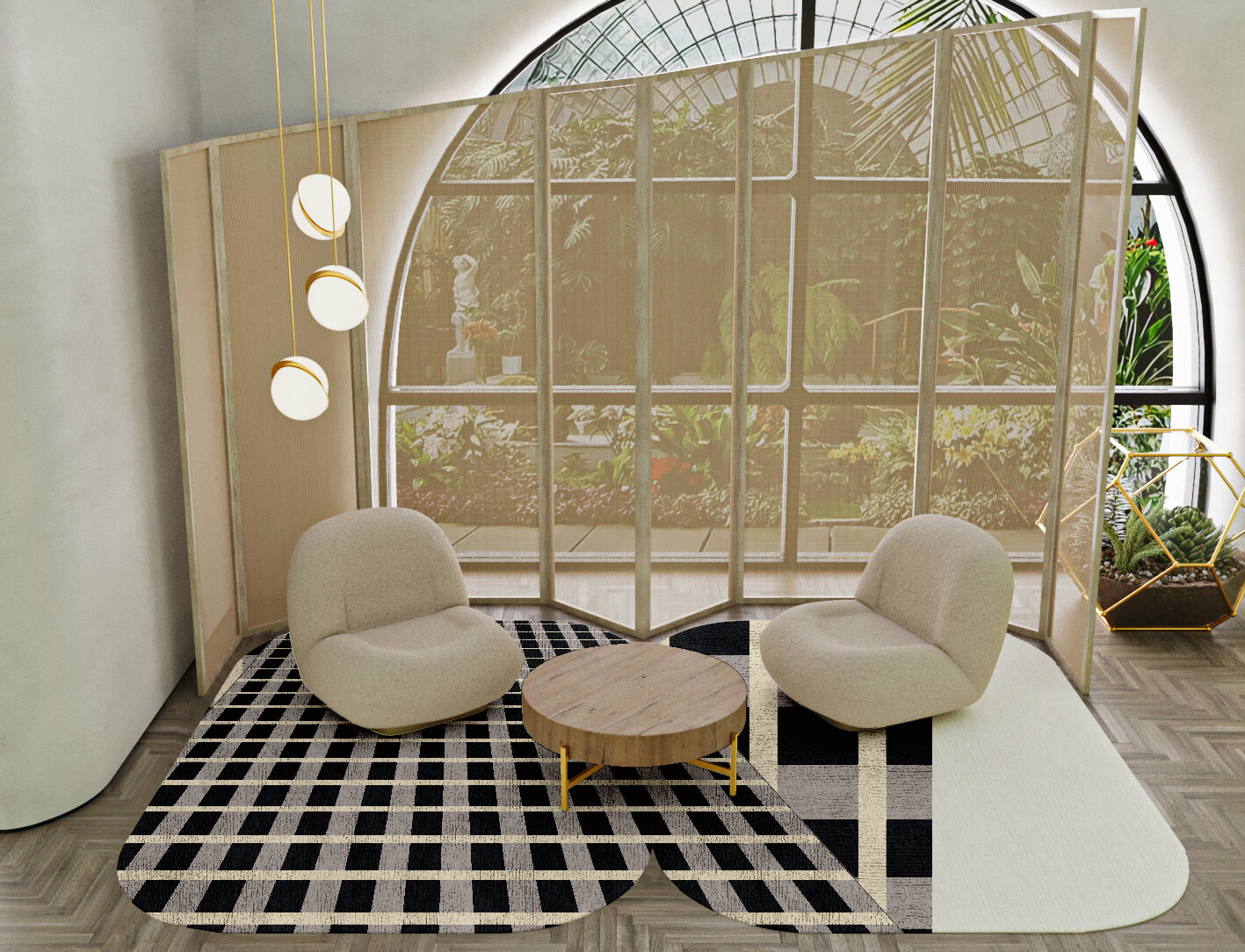 Plaide Geometric Eight Hand Knotted Bamboo Silk Custom Rug by Rug Artisan
