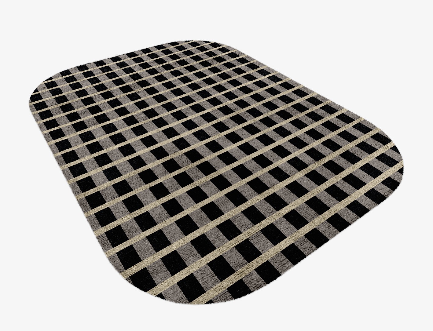 Plaide Geometric Oblong Hand Knotted Bamboo Silk Custom Rug by Rug Artisan