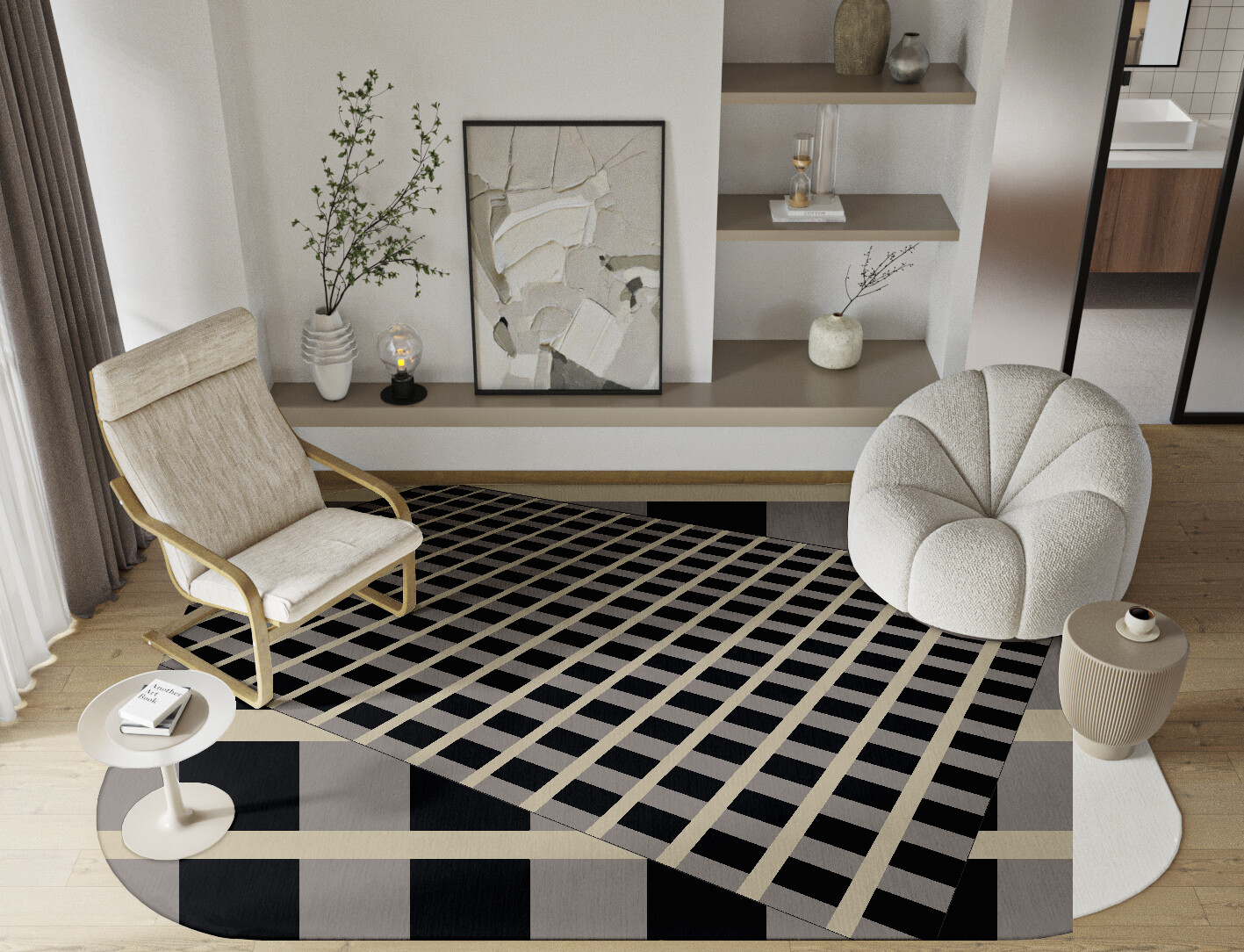 Plaide Geometric Oblong Hand Knotted Tibetan Wool Custom Rug by Rug Artisan