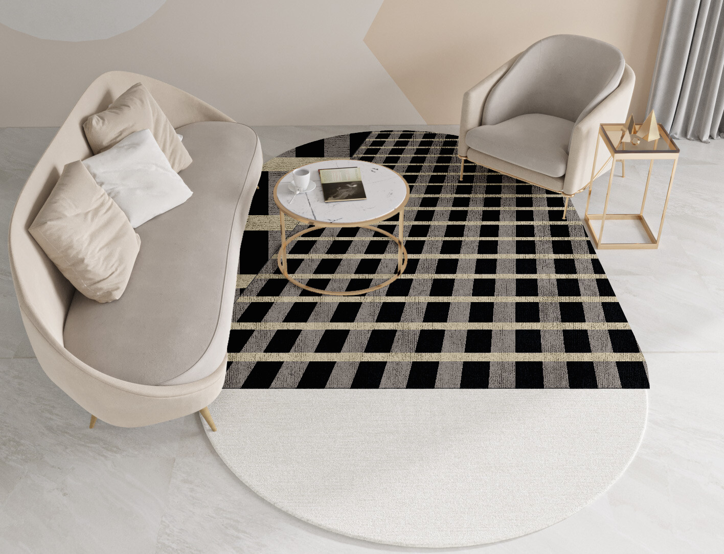Plaide Geometric Capsule Hand Tufted Bamboo Silk Custom Rug by Rug Artisan