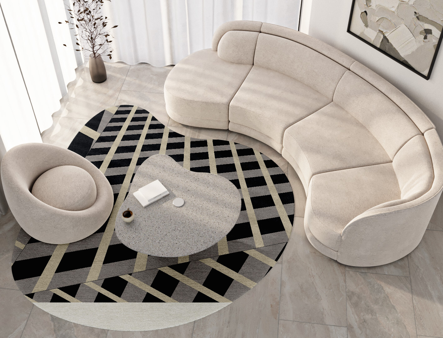 Plaide Geometric Splash Hand Tufted Pure Wool Custom Rug by Rug Artisan