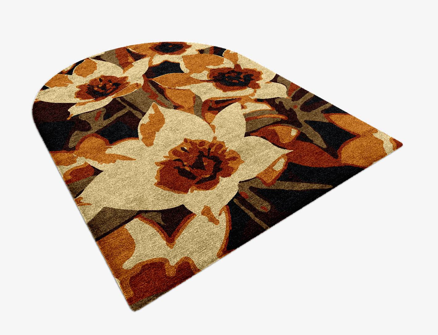 Plaquette Floral Arch Hand Knotted Bamboo Silk Custom Rug by Rug Artisan