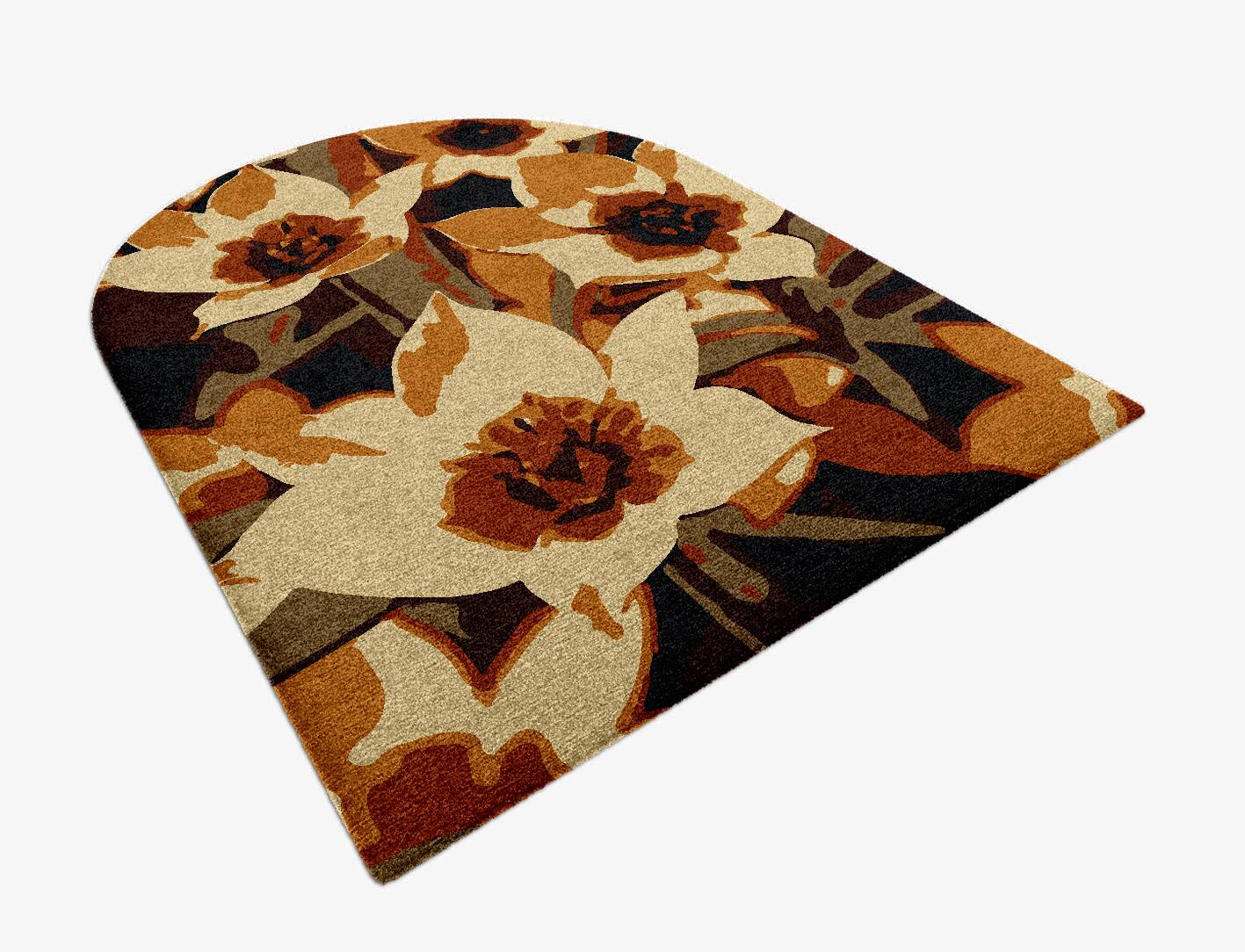 Plaquette Floral Arch Hand Knotted Tibetan Wool Custom Rug by Rug Artisan